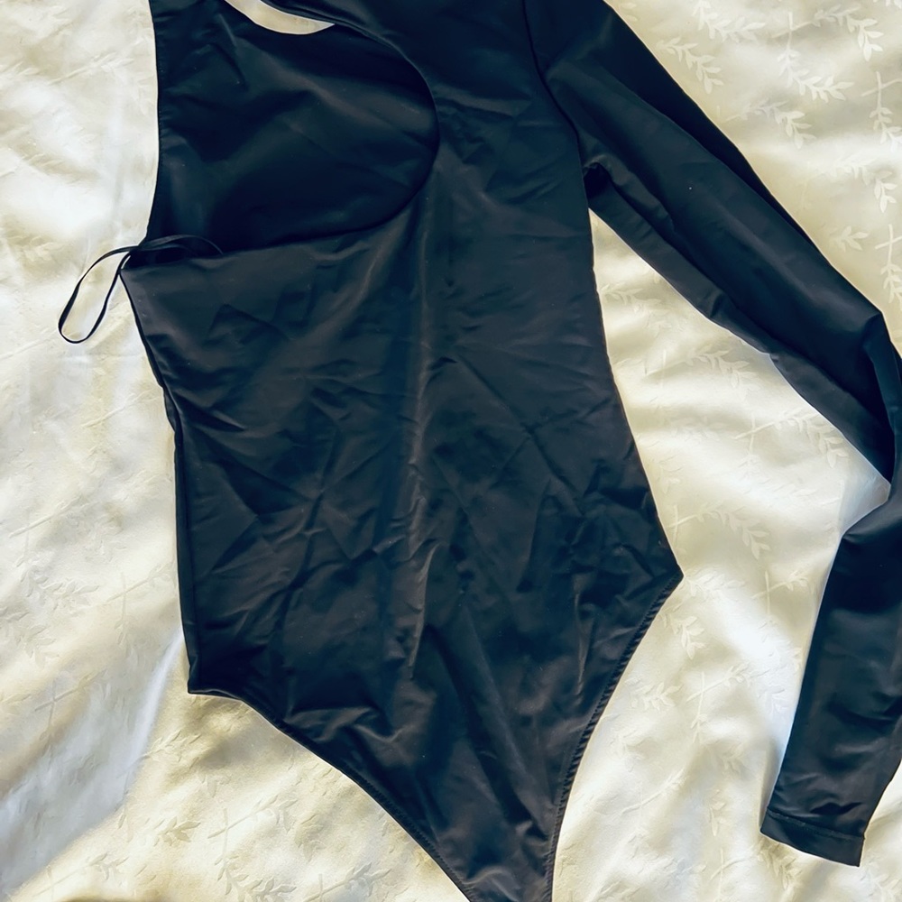 ZARA Womens Sexy One Shoulder Long Sleeve Bodysuit Tops Scoop Neck Jumpsuits